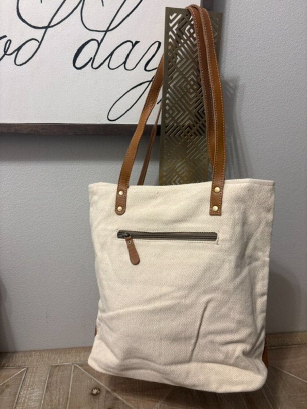 NEW Myra Farine Canvas Tote Bag French Flour Sack Western Boho - Picture 3 of 5